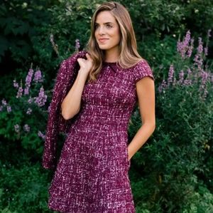Gall Meets Glam Nell Bouncle burgundy tweed dress 2P